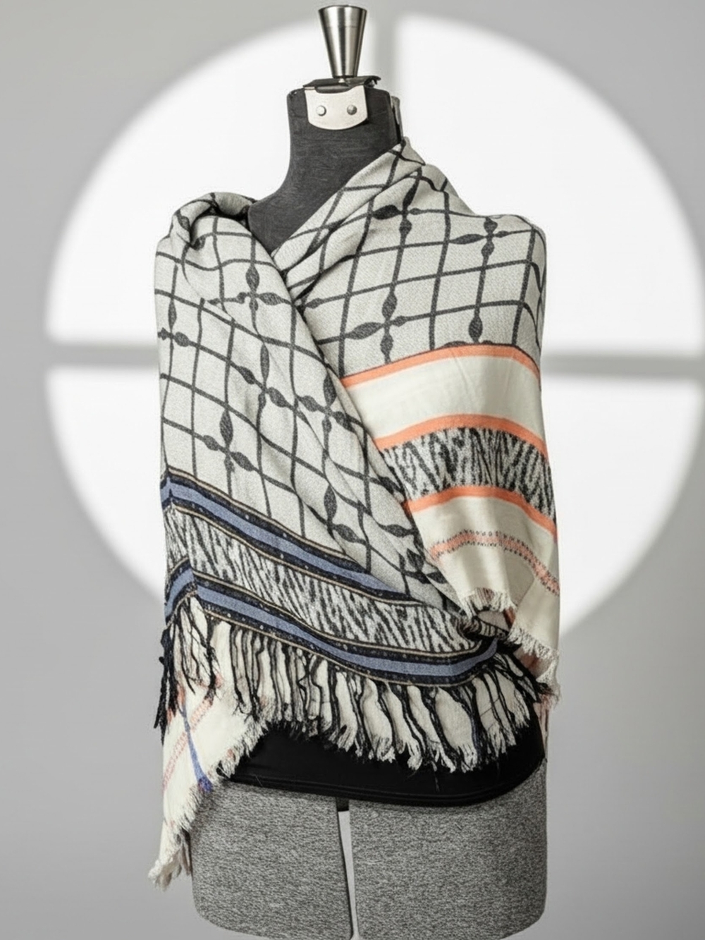 EUC 2010 Archival ZARA HOME Double-Cloth Square Jacquard Foulard/Throw 60"x60"